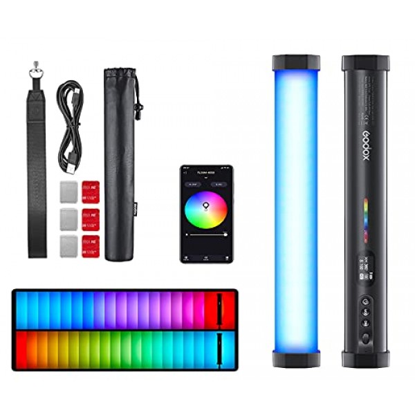 Godox TL30 RGB 튜브 조명 LED 조명 8W 2700K-6500K 내장 리튬 배터리 스마트폰 APP 제어(단일 램프)(Godox TL30)
