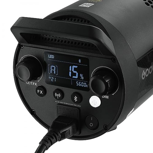 Godox SL200III 일광 LED 비디오 조명, 200W 95600Lux @1M CRI 96+TLCI 97+ Bowens Mount LED 연속 조명, 8가지 FX 효과 및 무음 모드 및 RC-A6 리모컨이 포함된 전문 ​​스튜디오 조명