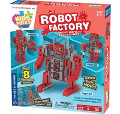 Thames & Kosmos Kids First Robot Factory: Wacky, Misfit, Rogue 로봇 STEM 실험 키트 | 젊은 엔지니어를 위한 실습 모형 제작 | 전동 로봇 8대 만들기 | 스토리북 매뉴얼로 놀면서 배우기