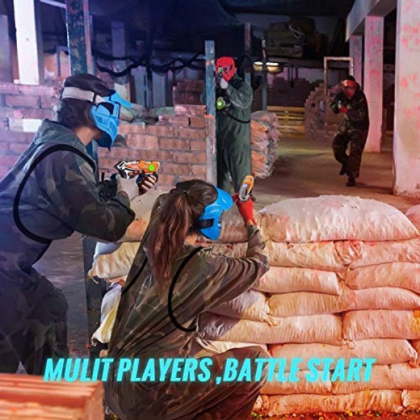 HISTOYE 레이저 태그 총 4인용 게임 세트 총과 조끼가 포함된 게임 레이저 태그 세트 소년을 위한 실내 옥외 장난감 총 전투 장난감 연령 3 4 5 6 7 8 9 10+ 12세 소년을 위한 