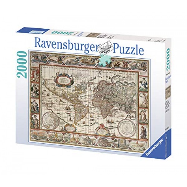 Ravensburger 1650년 세계 지도, 성인 및 12세 이상 어린이를 위한 2000피스 직소 퍼즐