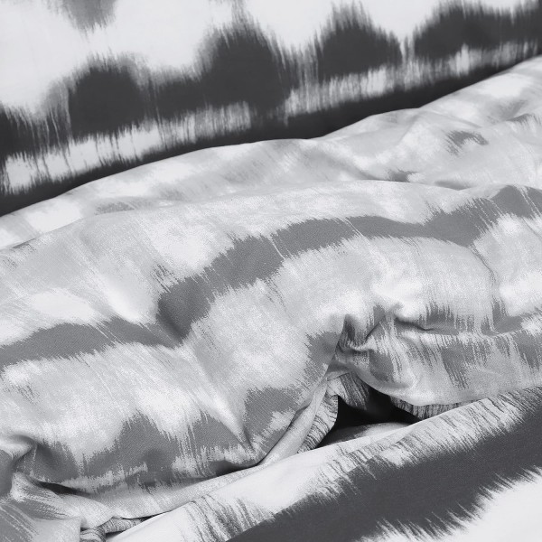 슬립다운 타이 염료 지오 모노 블랙 화이트 가역 이불 커버 이불 술 베개 커버 침구 세트 소프트 이지 케어 - 킹(230cm x 220cm)