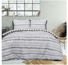 슬립다운 타이 염료 지오 모노 블랙 화이트 가역 이불 커버 이불 술 베개 커버 침구 세트 소프트 이지 케어 - 킹(230cm x 220cm)