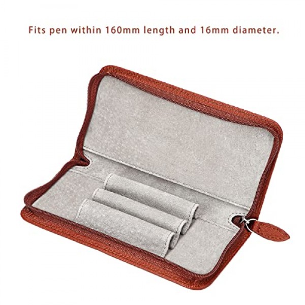Lanxivi 만년필 가죽 케이스 블랙, 커피 및 빈티지 컬러, 수제 정품 가죽 펜 케이스