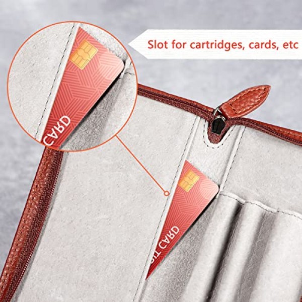 Lanxivi 만년필 가죽 케이스 블랙, 커피 및 빈티지 컬러, 수제 정품 가죽 펜 케이스