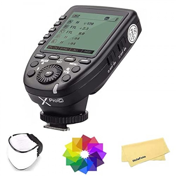 Godox Xpro-C Xpro TTL 무선 플래시 트리거(Canon 1/8000s HSS TTL-변환-수동 기능) 대형 스크린 경사 디자인 5개의 전용 그룹 버튼 11개의 사용자 정의 기능 + 12개의 컬러 필터 + 디