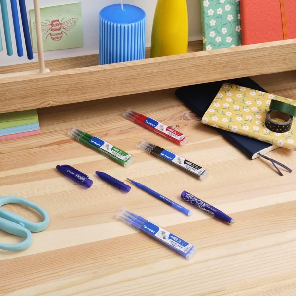 PILOT FriXion 리필 0.7 - 6개 팩 - 컬러 블랙 - 지울 수 있는 잉크가 포함된 FriXion 리필 - FriXion Ball 및 FriXion Clicker 0.7과 호환 가능 - 중간 강도 - 젤 롤러볼 리필