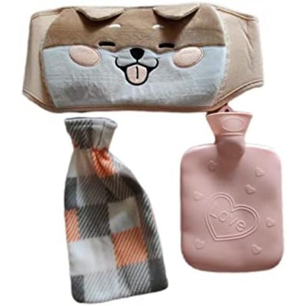 Nile Robust 3 in 1 온수 병 벨트 | 성인과 어린이에게 적합한 허리, 등, 다리, 목 및 어깨용 소프트 벨트 + 온수병 1L + 소프트 온수병 커버