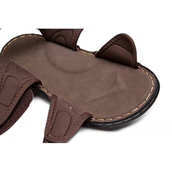 Jousen 남성용 샌들 아치 지원 캐주얼 정품 가죽 여름 야외 해변 어부 샌들 남성용