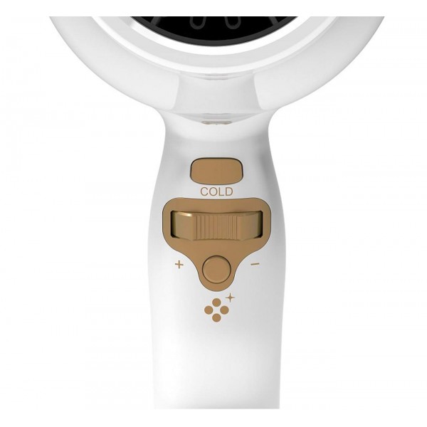 솔리스 스위스 럭셔리 3800 헤어 드라이어 화이트, 전문가용 헤어드라이어, 스위스 품질, 이온 기능, 11단계 속도 설정, 3가지 온열 기능 및 냉풍 설정 스위스 럭셔리 화