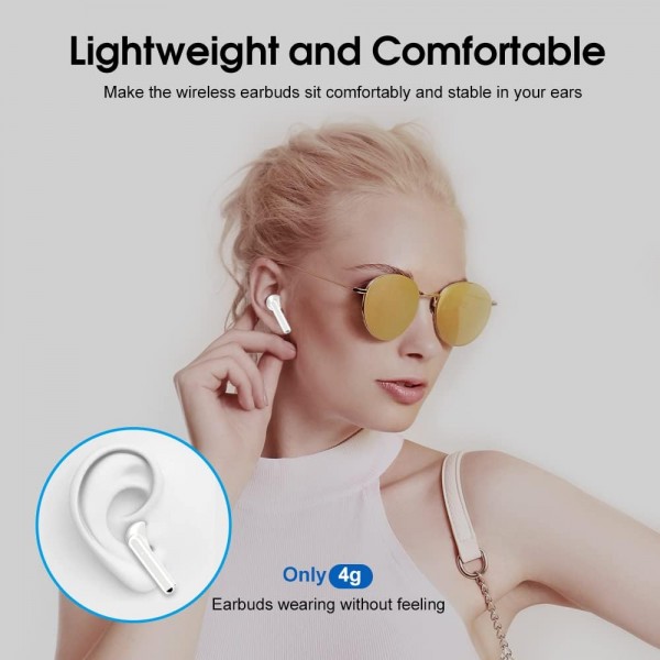 OYIB Bluetooth 5.3 헤드폰, 4개의 ENC 마이크로 무선 Bluetooth 헤드폰, 2023 새로운 몰입형 HiFi Bluetooth 헤드폰, LED 디스플레이가 있는 터치 컨트롤 이어폰, 25H, IPX7 방수 이어버