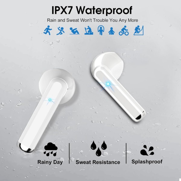 OYIB Bluetooth 5.3 헤드폰, 4개의 ENC 마이크로 무선 Bluetooth 헤드폰, 2023 새로운 몰입형 HiFi Bluetooth 헤드폰, LED 디스플레이가 있는 터치 컨트롤 이어폰, 25H, IPX7 방수 이어버