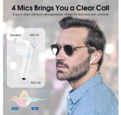 OYIB Bluetooth 5.3 헤드폰, 4개의 ENC 마이크로 무선 Bluetooth 헤드폰, 2023 새로운 몰입형 HiFi Bluetooth 헤드폰, LED 디스플레이가 있는 터치 컨트롤 이어폰, 25H, IPX7 방수 이어버