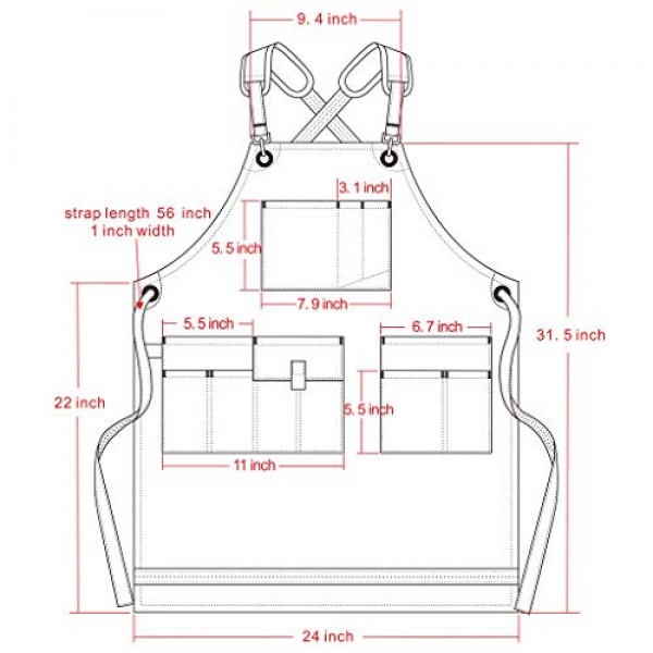 Jeanerlor 방수 작업 앞치마 헤비 듀티 왁스 캔버스 도구 앞치마