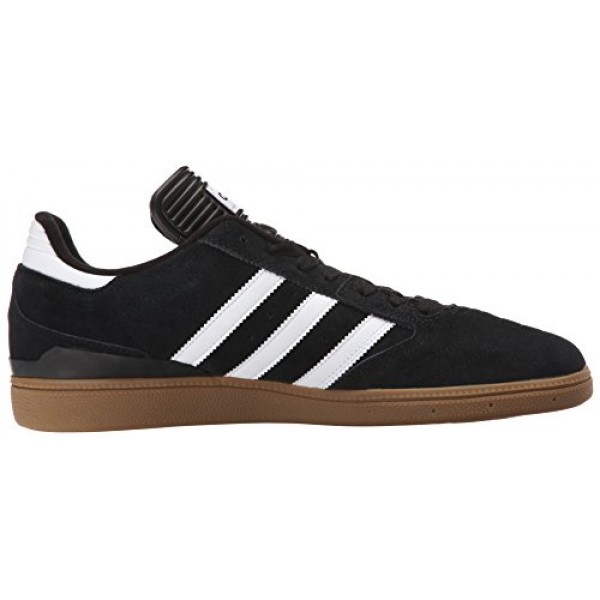 아디다스 남성 부세니츠 스니커즈, 코어 블랙, Ftwr 화이트, 골드 메탈, 10.5 US