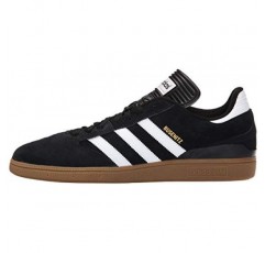 아디다스 남성 부세니츠 스니커즈, 코어 블랙, Ftwr 화이트, 골드 메탈, 10.5 US