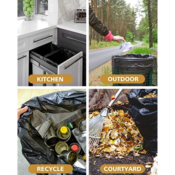 75개 주방용 21갤런 쓰레기 봉투, AYOTEE 큰 검정색 쓰레기 봉투 지퍼 타이가 있는 21갤런 쓰레기 봉투, 30