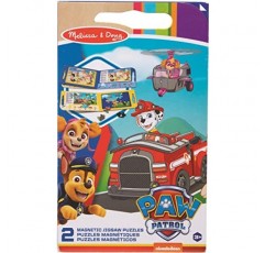 Melissa & Doug PAW Patrol 자기 직소 퍼즐 2개(15피스 퍼즐 2개) 3세 이상 유아 및 어린이를 위한 PAW 순찰 테마 자기 여행 퍼즐 - FSC 인증 재료