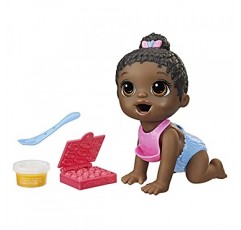 Baby Alive Lil Snacks Doll, Eats and Poops, 스낵 테마 8인치 아기 인형, 스낵 박스 몰드, 3세 이상 어린이용 장난감, 흑발