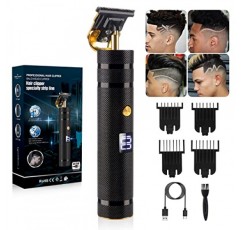 남성용 이발기, 수염 트리머 제로 갭 무선 헤어 트리머 T-블레이드 트리머 남성용 이발기 면도기 Edgers 클리퍼 그루밍 키트(가이드 빗 포함) 남성용 선물(검은색)
