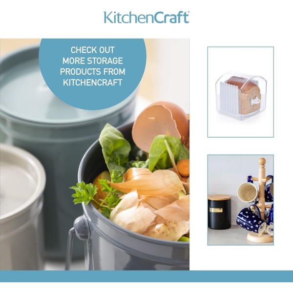 KitchenCraft Stay 신선한 빵통, 빵 슬라이서 가이드가 있는 대형 빵통, 선물 상자, 대형, 플라스틱 L 싱글