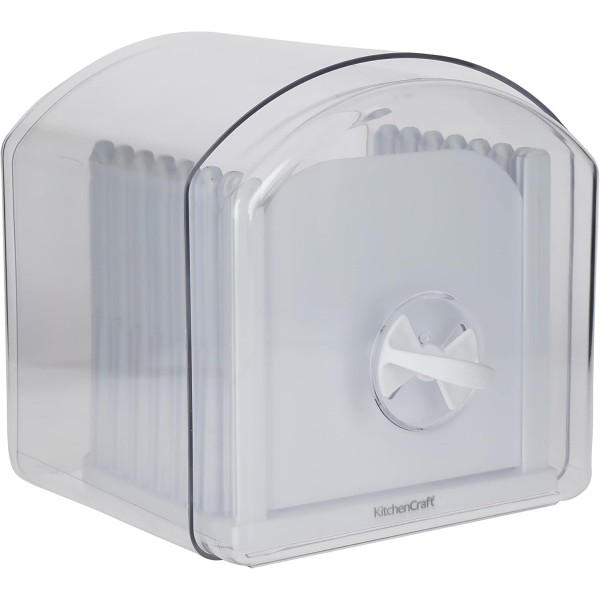 KitchenCraft Stay 신선한 빵통, 빵 슬라이서 가이드가 있는 대형 빵통, 선물 상자, 대형, 플라스틱 L 싱글