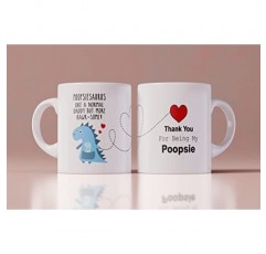 Poopsieaurus 공룡 머그컵, 일반 Poopsie와 비슷하지만 더 원시적인, 아빠를 위한 머그 선물, Poopsie 커피 컵, 재미있는 선물, 아버지의 날, 생일 11온스