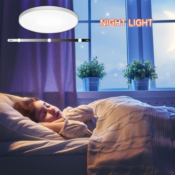 Mostop 스마트 LED 천장 조명, 원격, 앱 또는 음성 제어 기능이 있는 30W 2200LM RGB 천장 조명, 침실 복도 파티를 위한 조광 가능한 천장 조명(2.4GHz WiFi, RGB 2700K - 6500K)