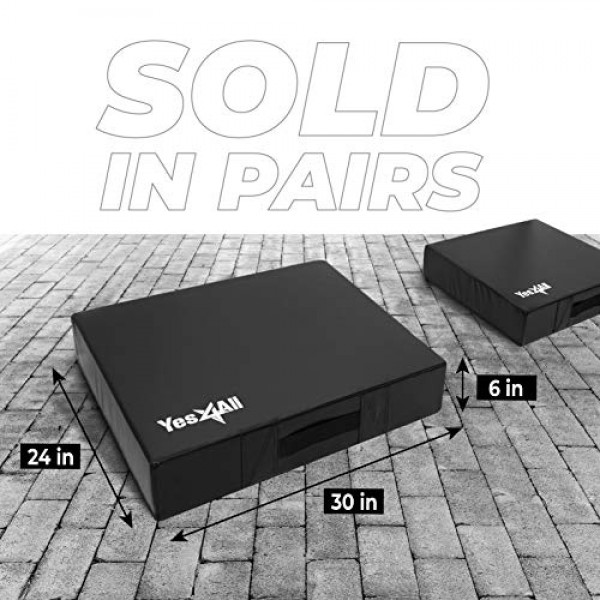 Yes4All 소음기 드롭 패드/역도 드롭 패드(PVC 커버 및 간편한 운반 손잡이 포함) - 쌍으로 판매변형 테마