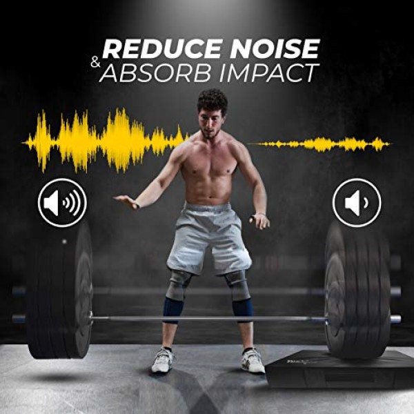 Yes4All 소음기 드롭 패드/역도 드롭 패드(PVC 커버 및 간편한 운반 손잡이 포함) - 쌍으로 판매변형 테마