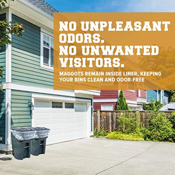 Plasticplace 95-96갤런 쓰레기통 라이너 1.5밀리 투명 고강도 쓰레기 봉투, 61 x 68