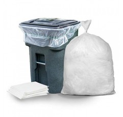 Plasticplace 95-96갤런 쓰레기통 라이너 1.5밀리 투명 고강도 쓰레기 봉투, 61 x 68