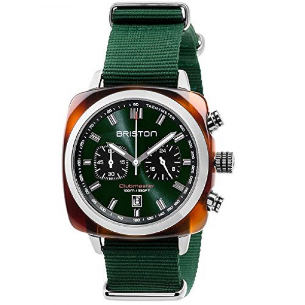 BRISTON 그린 클럽마스터 스포츠 나일론 크로노그래프 시계 17142.SA.TS.10.NBG