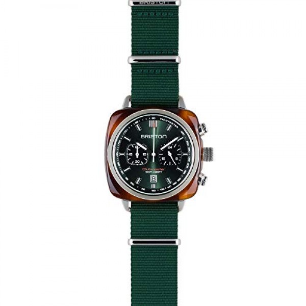 BRISTON 그린 클럽마스터 스포츠 나일론 크로노그래프 시계 17142.SA.TS.10.NBG
