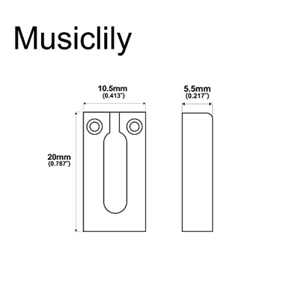 Musiclily Pro 10.5mm 스테인레스 스틸 모던 기타 트레몰로 브릿지 안장 펜더 스트랫 스트라토캐스터 텔레 텔레캐스터 일렉트릭 기타, 블랙(6개 세트)
