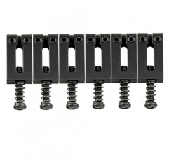 Musiclily Pro 10.5mm 스테인레스 스틸 모던 기타 트레몰로 브릿지 안장 펜더 스트랫 스트라토캐스터 텔레 텔레캐스터 일렉트릭 기타, 블랙(6개 세트)