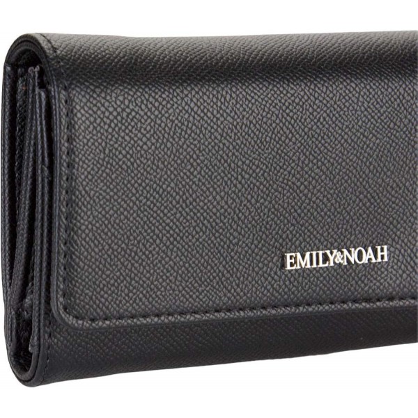 스냅 잠금장치가 있는 Emily & Noah 지갑 Luca, 18 cm, Luca Black