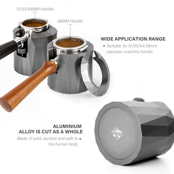 커피 포터필터 홀더, 에스프레소 탬핑 스테이션 by CrossCreek 알루미늄 합금 에스프레소 홀더 탬퍼 스탠드 대부분의 51mm, 53mm, 54mm, 58mm 커피 포터필터 6296-55101-01A