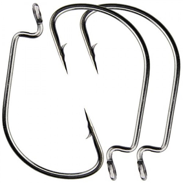 베이스 낚시 오프셋 웜 후크에 대 한 50pcs 낚시 후크 부드러운 플라스틱 미끼에 대 한 높은 탄소 강철 원형 낚시 후크 지그 물고기 후크: #1 5/0