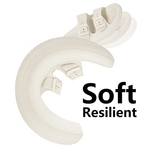 여성 및 남성용 Weweya 샌들 - 베개 슬리퍼 - 더블 버클 조절 가능 슬라이드 - EVA 플랫 샌들