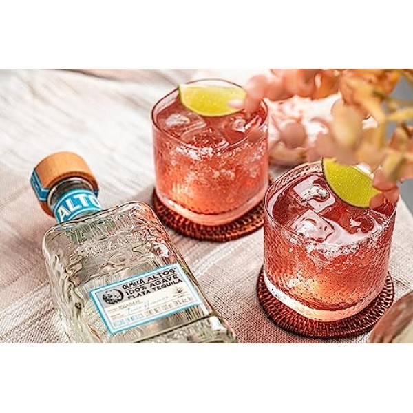 GLASSIQUE CADEAU 데킬라 홀짝과 칵테일 잔 | 4개 세트 | 메즈칼, 마가리타, 팔로마 음주용 10온스 해머드 록스 안경 | 두꺼운 로우볼 안경 | 데킬라 유리 제품 컬렉션