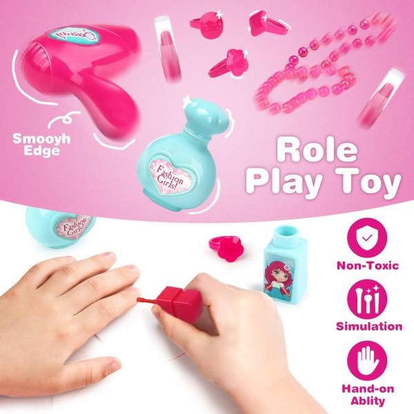 Dreamon 역할 놀이 Jewellry Kit for Girls 장난감 세트 2 in 1 Princess Bag Gift for Girls Boys Kids 3 세