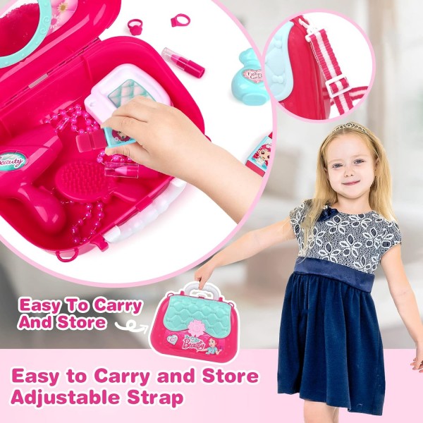 Dreamon 역할 놀이 Jewellry Kit for Girls 장난감 세트 2 in 1 Princess Bag Gift for Girls Boys Kids 3 세