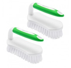 청소용 Amazer 스크럽 브러시 컴포트 그립 샤워 스크러버 손잡이가 있는 뻣뻣한 강모 욕조 싱크 카펫 바닥용 헤비 듀티 클리너 브러시 - 2팩(녹색+녹색)