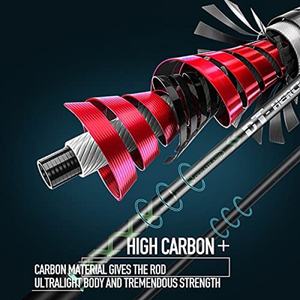 Sougayilang 서핑 스피닝 낚싯대 해변 바닷물용 탄소 여행 2개(9'/10'/11'/12') 서핑 로드