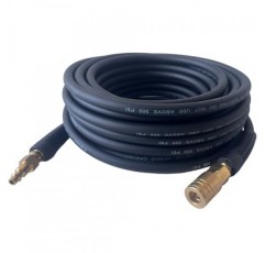 공기 호스 1/4인치 x 25피트, 고강도, 경량, 꼬임 방지, 1/4인치 솔리드 황동 수 피팅이 있는 하이브리드 공기 압축기 호스, 굽힘 제한 장치, 300 PSI(25FT, 검정색)