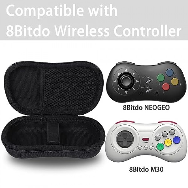8Bitdo NEOGEO / 8Bitdo M30 무선 블루투스 컨트롤러와 호환되는 co2CREA 하드 케이스, 블랙 케이스