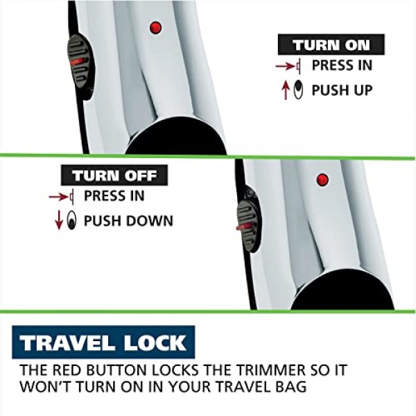 Wahl Clipper 자가 연마 블레이드, 여행용 잠금 장치 및 다양한 길이의 얼굴 털을 갖춘 남성용 충전식 수염 및 얼굴 털 트리머 - 모델 9916-817V