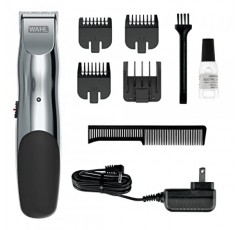 Wahl Clipper 자가 연마 블레이드, 여행용 잠금 장치 및 다양한 길이의 얼굴 털을 갖춘 남성용 충전식 수염 및 얼굴 털 트리머 - 모델 9916-817V