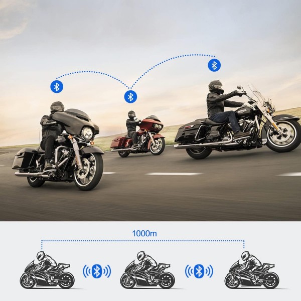 Fodsports M1-S AIR 오토바이 헤드셋, 오토바이 헬멧 블루투스 헤드셋, 900mAh 배터리가 장착된 오토바이 통신 시스템 음악 공유 마이크 음소거 기능 M1-S AIR x 2